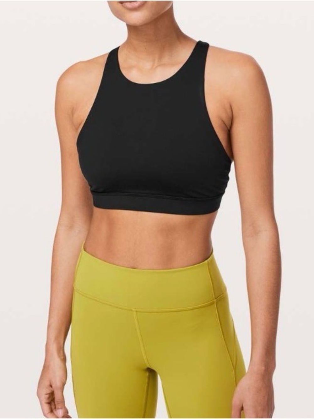 Lululemon High Neck Energy Bra in Black Size 2 No Pads